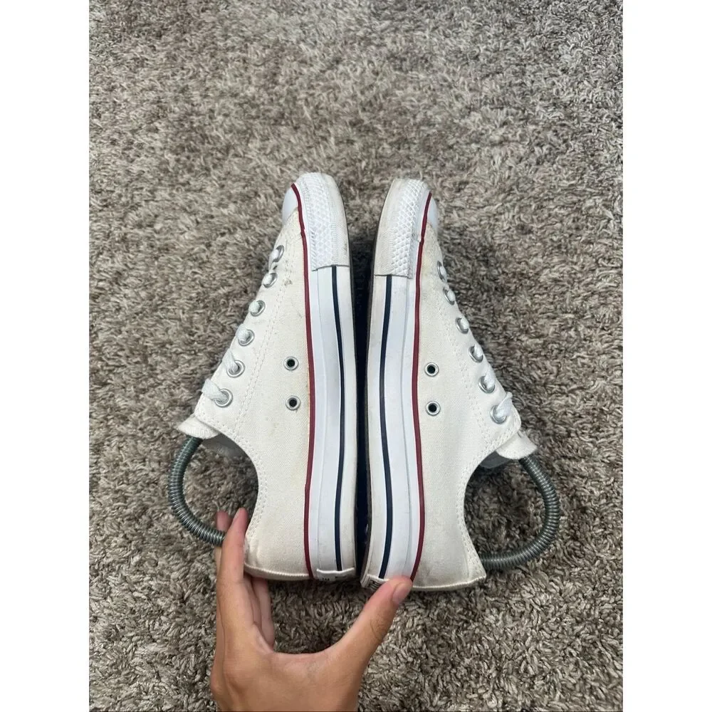 converse all star low top canvas sneakers shoes white women’s 8 lace up casual - Picture 5 of 10